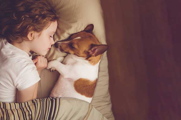 foster child with god on bed